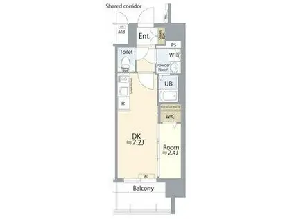 エスリード鶴舞シエスタ(1DK/10階)の間取り写真