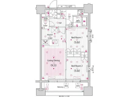 ガーラ・アヴェニュー浅草(2LDK/10階)の間取り写真