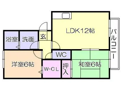アークアムールIA棟(2LDK/3階)の間取り写真