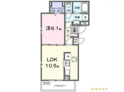 オーランジェII(1LDK/3階)の間取り写真