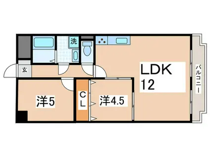 セジュール(2LDK/3階)の間取り写真