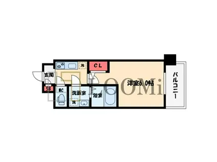 エスリードレジデンス梅田デュオ(1K/9階)の間取り写真