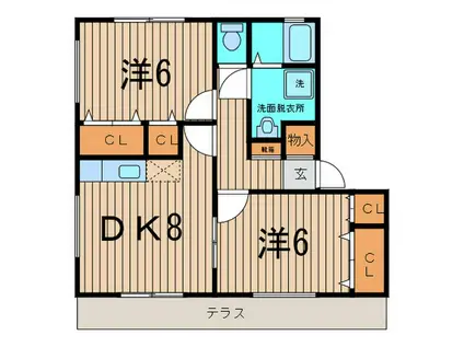 アスティ-(2DK/1階)の間取り写真
