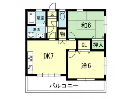 サイプレスオオツA(2DK/2階)の間取り写真