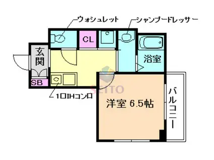 エクセル豊中北(1K/2階)の間取り写真