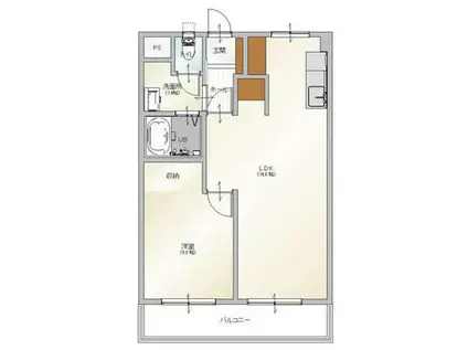 コーポシャルム(1LDK/2階)の間取り写真