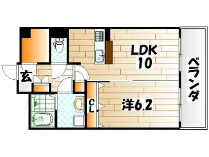 LEON篠崎 II(1LDK/1階)の間取り写真