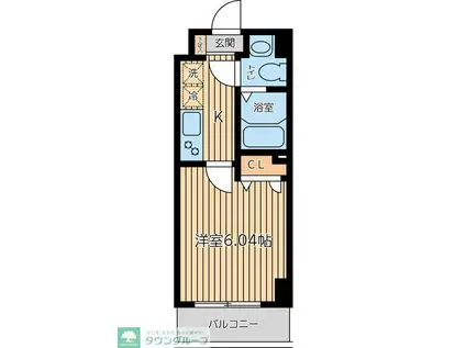 CITY SPIRE上池台(1K/3階)の間取り写真