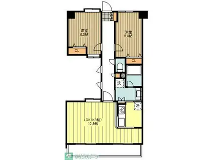 日神パレステージ小作(2LDK/2階)の間取り写真