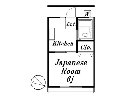 コーポナガタ(1K/2階)の間取り写真