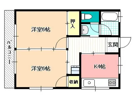 ひらのやハイツ(2K/3階)の間取り写真