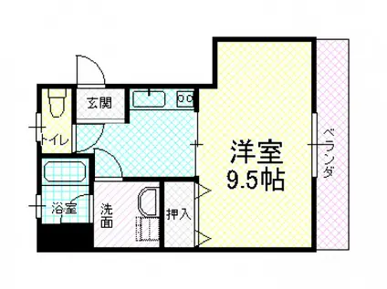 ハイツ グラソーレ(1K/2階)の間取り写真