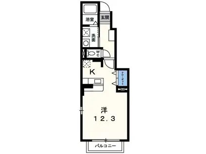セレーンよもぎだ (ワンルーム/1階)の間取り写真