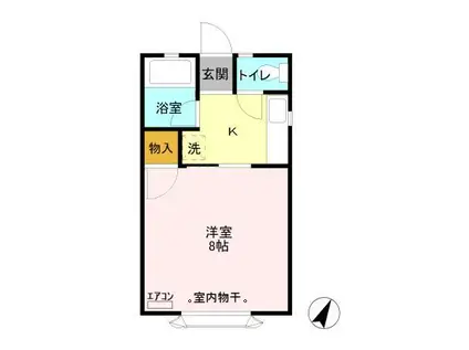 Kハイツ天台(1K/2階)の間取り写真