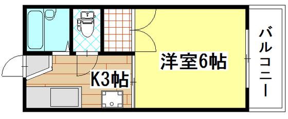 ボイス・U(1K/2階)の間取り写真