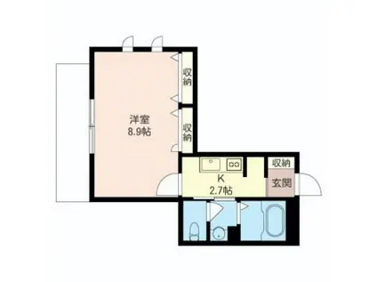 アーバンコート神楽坂(1K/1階)の間取り写真