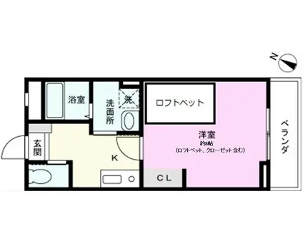 シクレッツァ カーサKT(1K/3階)の間取り写真