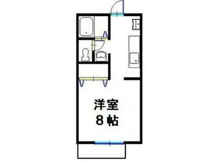 ハイネス本荘(1K/2階)の間取り写真