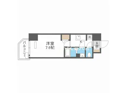 LALA PLACE難波ガルテン(1K/3階)の間取り写真