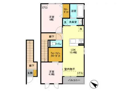 マリオーネF(2LDK/2階)の間取り写真