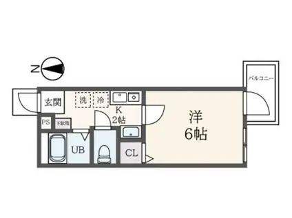 ポンボヌール(1K/2階)の間取り写真