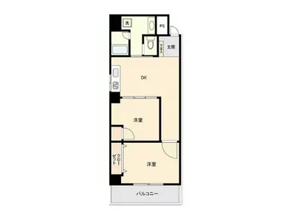 ウェルシャン第二池袋 手100(2DK/5階)の間取り写真