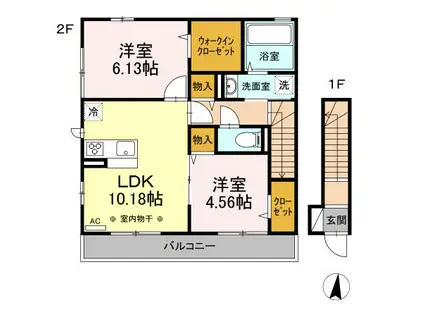 ルミナーレ(2LDK/2階)の間取り写真