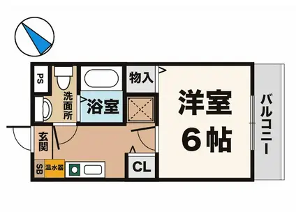 リバーサイド樫の木(1K/3階)の間取り写真