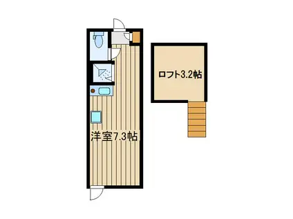 トレカーサ大泉学園(ワンルーム/1階)の間取り写真