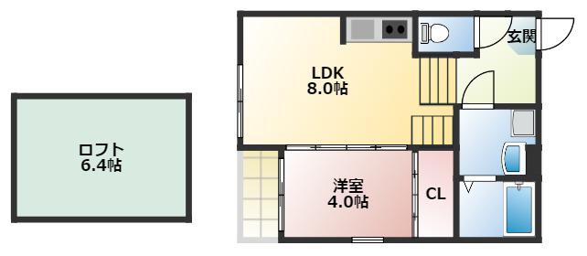 MIDDLEVILLAGELS(1SLDK/1階)の間取り写真