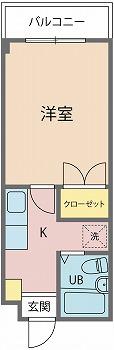 ワンルーム貴族(1K/2階)の間取り写真