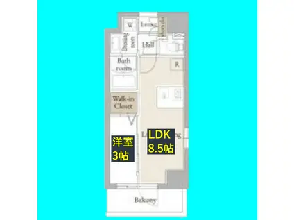 ルネフラッツ黒川II(1LDK/5階)の間取り写真