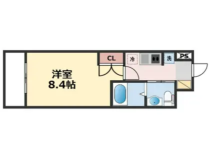 京成成田駅東口センターゲートビル(1K/4階)の間取り写真