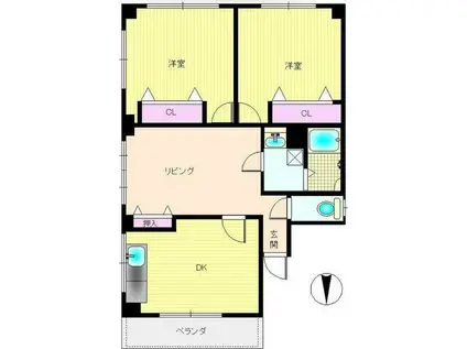 サンシャインコート(2LDK/3階)の間取り写真