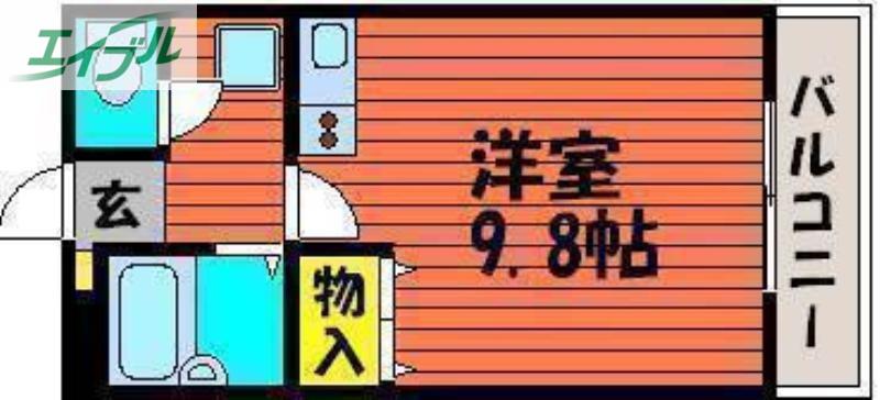 アーバンコーポ黒住(ワンルーム/2階)の間取り写真