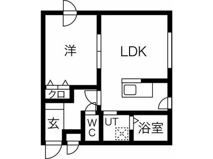 リトルポケット(1LDK/2階)の間取り写真