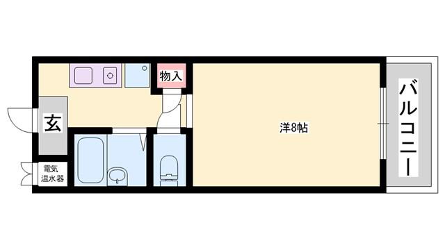 オークヒルズ苫編(1K/2階)の間取り写真