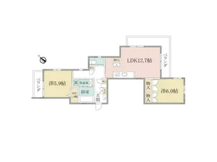 ヘーベルVILLAGEひばりが丘ヘーベルヴィレッジひば(2LDK/3階)の間取り写真