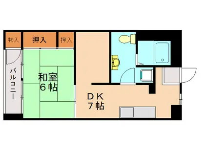 昌栄マンション(1DK/2階)の間取り写真