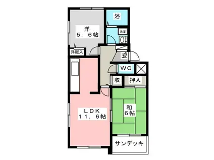 メイプルコート江田(2LDK/1階)の間取り写真