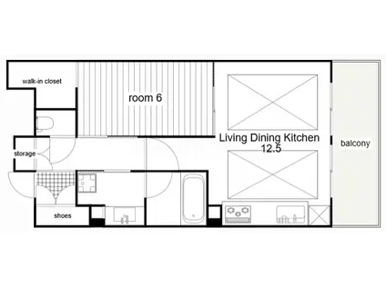 トア山手 ザ・神戸タワー(1LDK/11階)の間取り写真