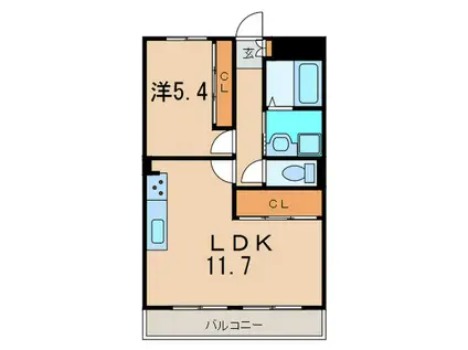 マインズ芦屋(1LDK/3階)の間取り写真