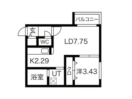 タルト南郷(1LDK/2階)の間取り写真