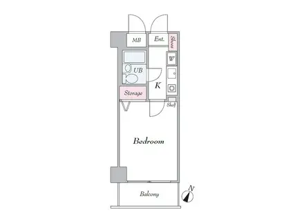 西横浜ダイカンプラザシティ(1K/8階)の間取り写真