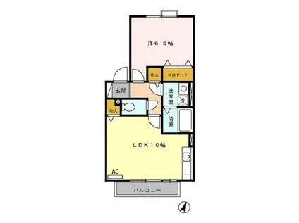 プロキオン(1LDK/2階)の間取り写真