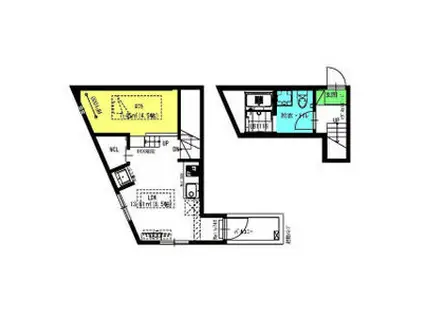 TERRE-IV(ワンルーム/2階)の間取り写真