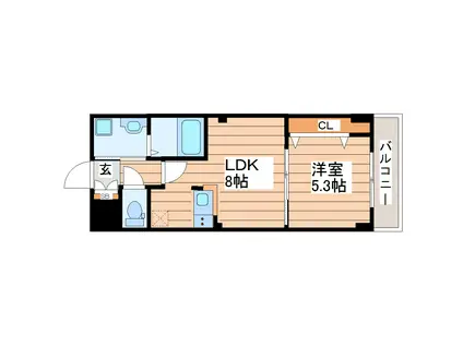 イーストマリオン(1LDK/4階)の間取り写真