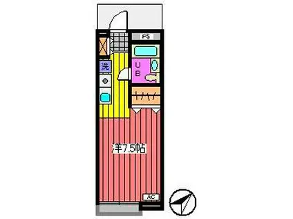 モンターニュ(ワンルーム/1階)の間取り写真