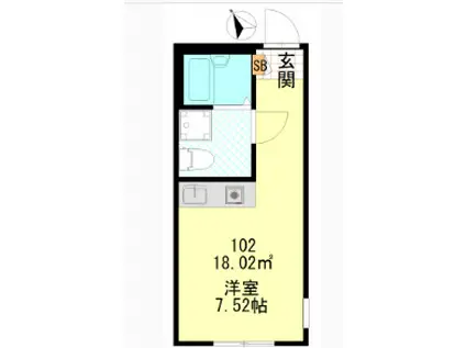 クレール弘明寺(ワンルーム/1階)の間取り写真