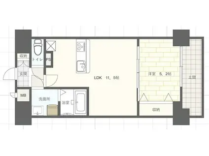MISTRAL姫路駅前V(1LDK/6階)の間取り写真